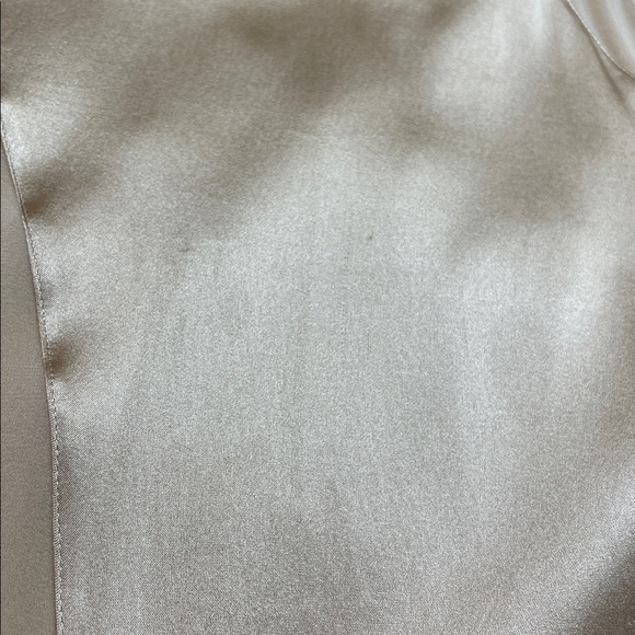 La Perla Made in Italy Long Gold Silk Slip Gown Lace & Floral Embroidery Dress M - Picture 12 of 13